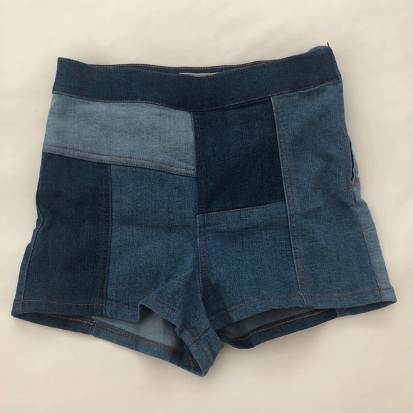 Free people high waisted patchwork shorts - Picture 3 of 5